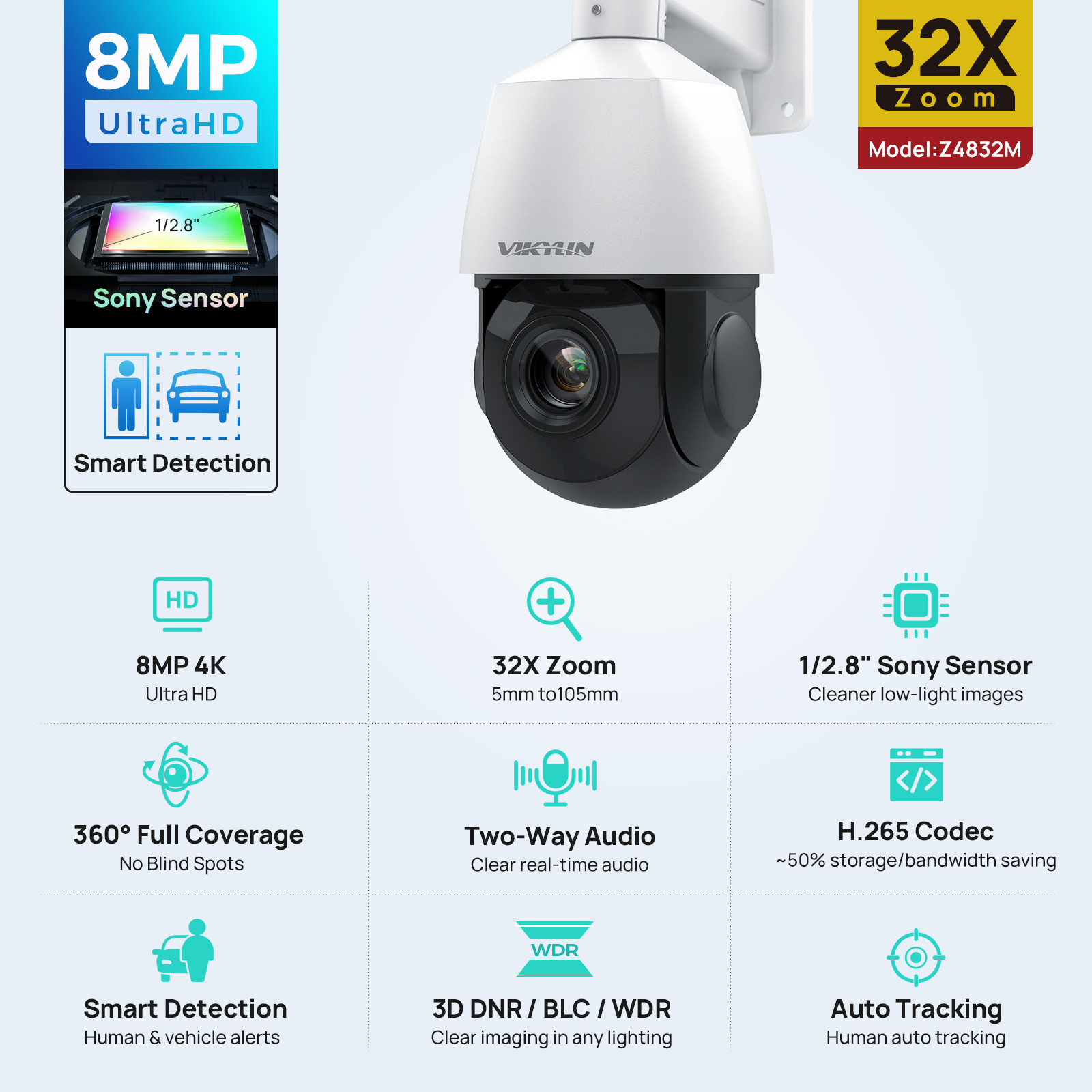 Cámara IP Vikylin 4K 8MP PTZ c - Humidity Dome Kit reseña y precio